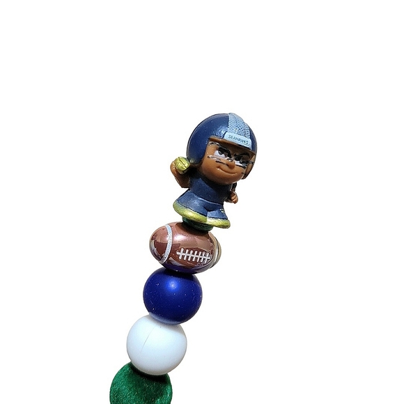 Seahawks NFL Quarterback Teenymates Custom Beaded Ballpoint Twist Pen Green - Picture 2 of 6
